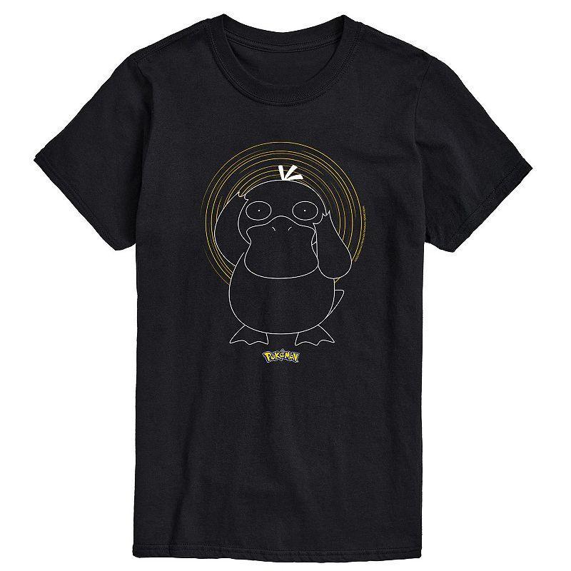 Men's Pokemon Psyduck Spiral Tee, Size: XS, Black Product Image