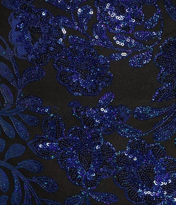 B. Darlin Sequin Sleeveless Wide Strap Square Neck Dress Product Image