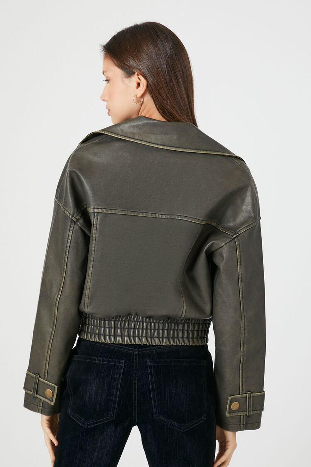 Faux Leather Notched Moto Jacket | Forever 21 Product Image