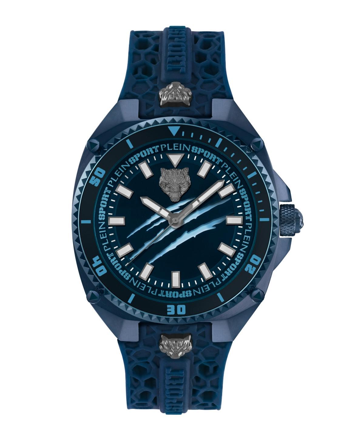 Philipp Plein Mens Thunder Force Analog Blue Silicone Strap 47mm Watch Product Image