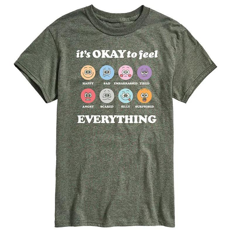 Mens Its Okay to Feel Everything Graphic Tee Blue Product Image