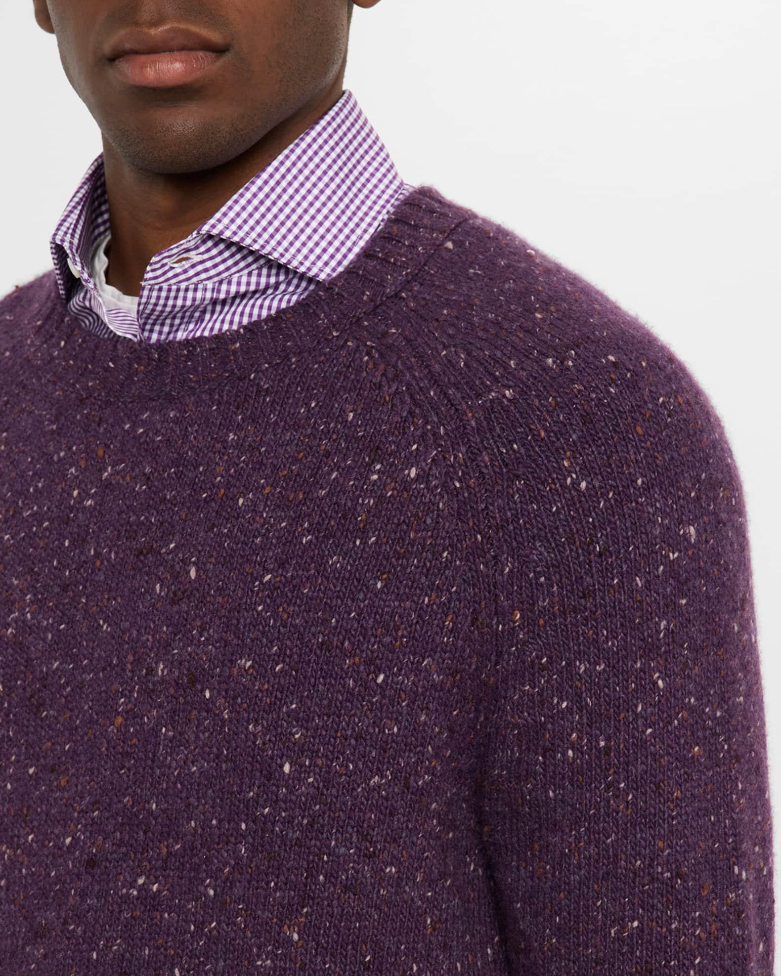 Men's Cashmere Donegal Crewneck Sweater Product Image