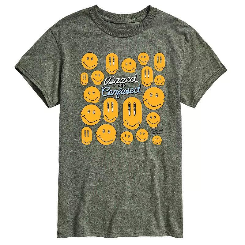 Men's Dazed and Confused Smiley Face Graphic Tee, Size: Large, Grey Blue Product Image