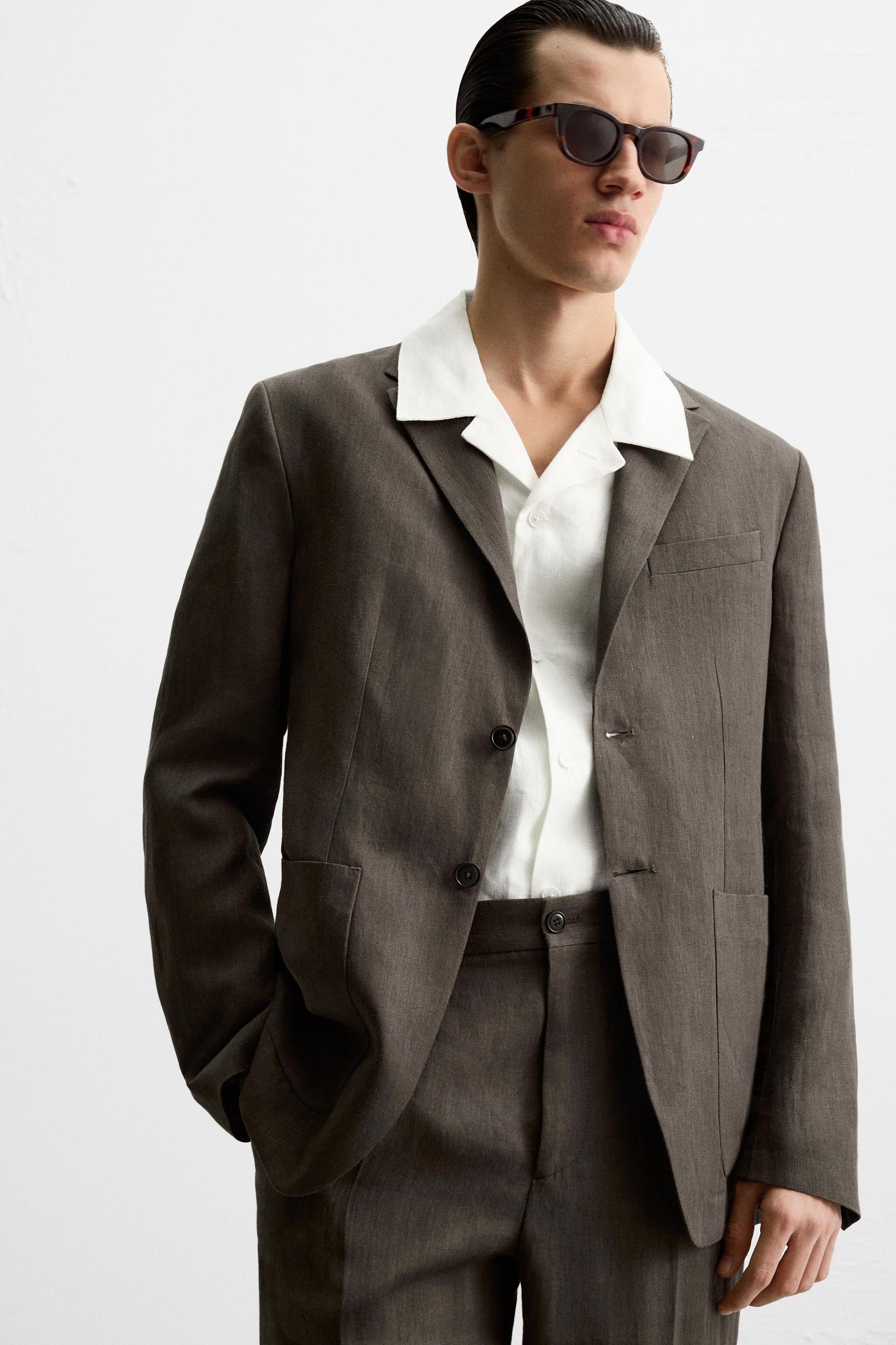 100% LINEN SUIT JACKET Product Image