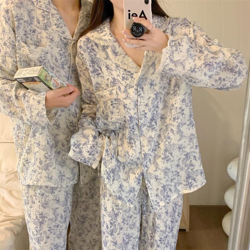 Couple Matching Floral Pajama Set Product Image