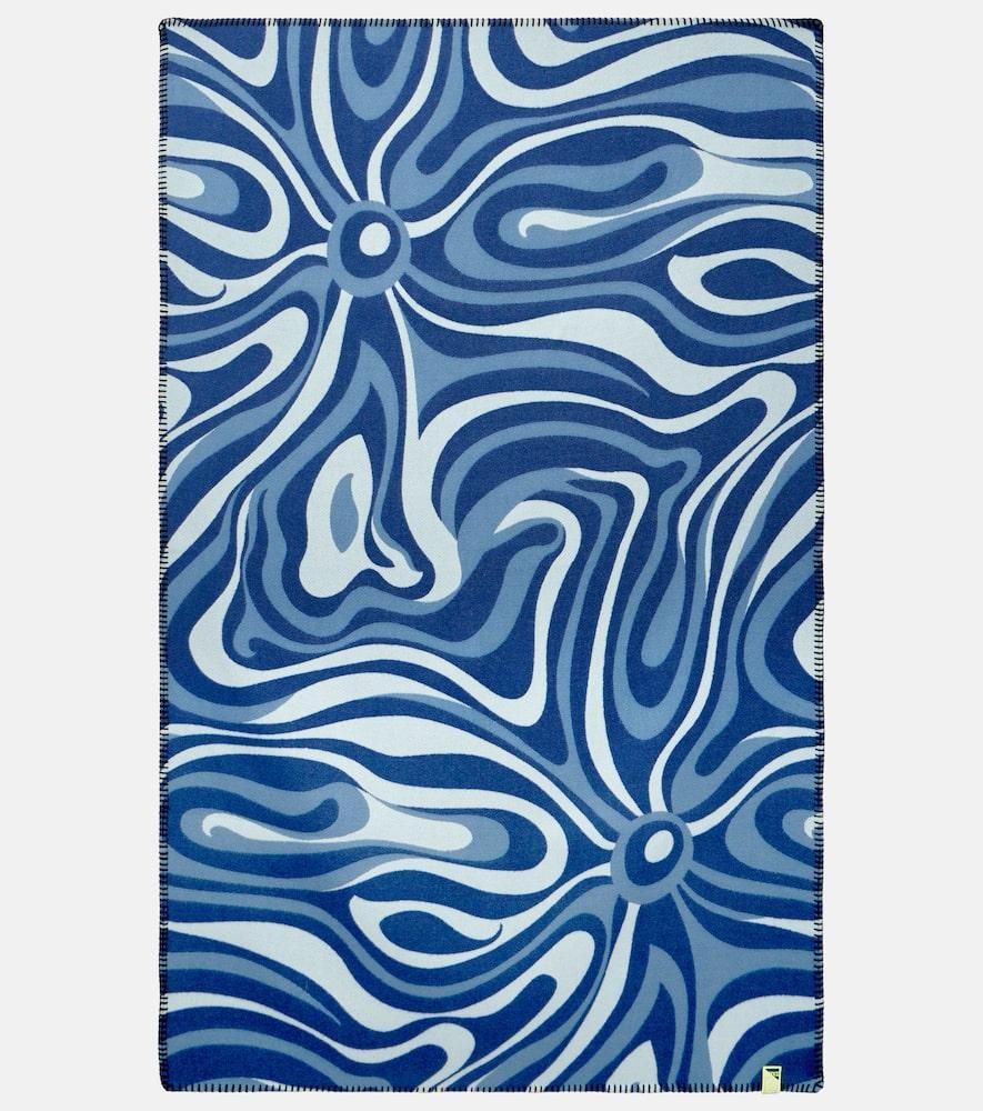 PUCCI Wool And Silk Blanket In Blue Product Image