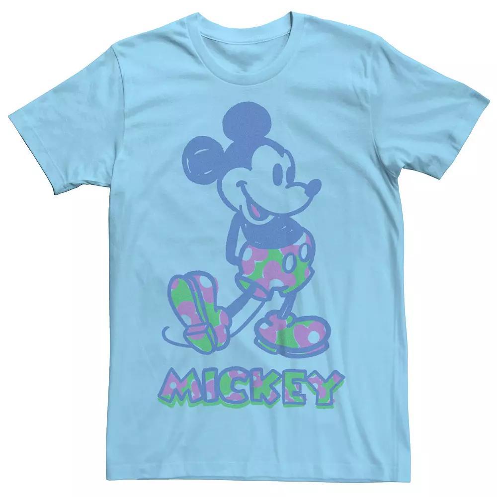 Disney's Mickey Mouse Flowers Men's Tee, Size: XXL, Light Blue Product Image