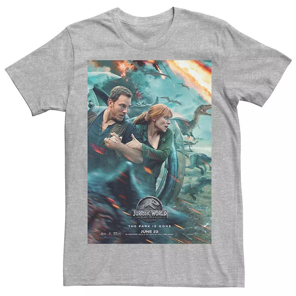 Men's Jurassic World Two Owen Claire Movie Poster Tee, Size: XL, Red Product Image