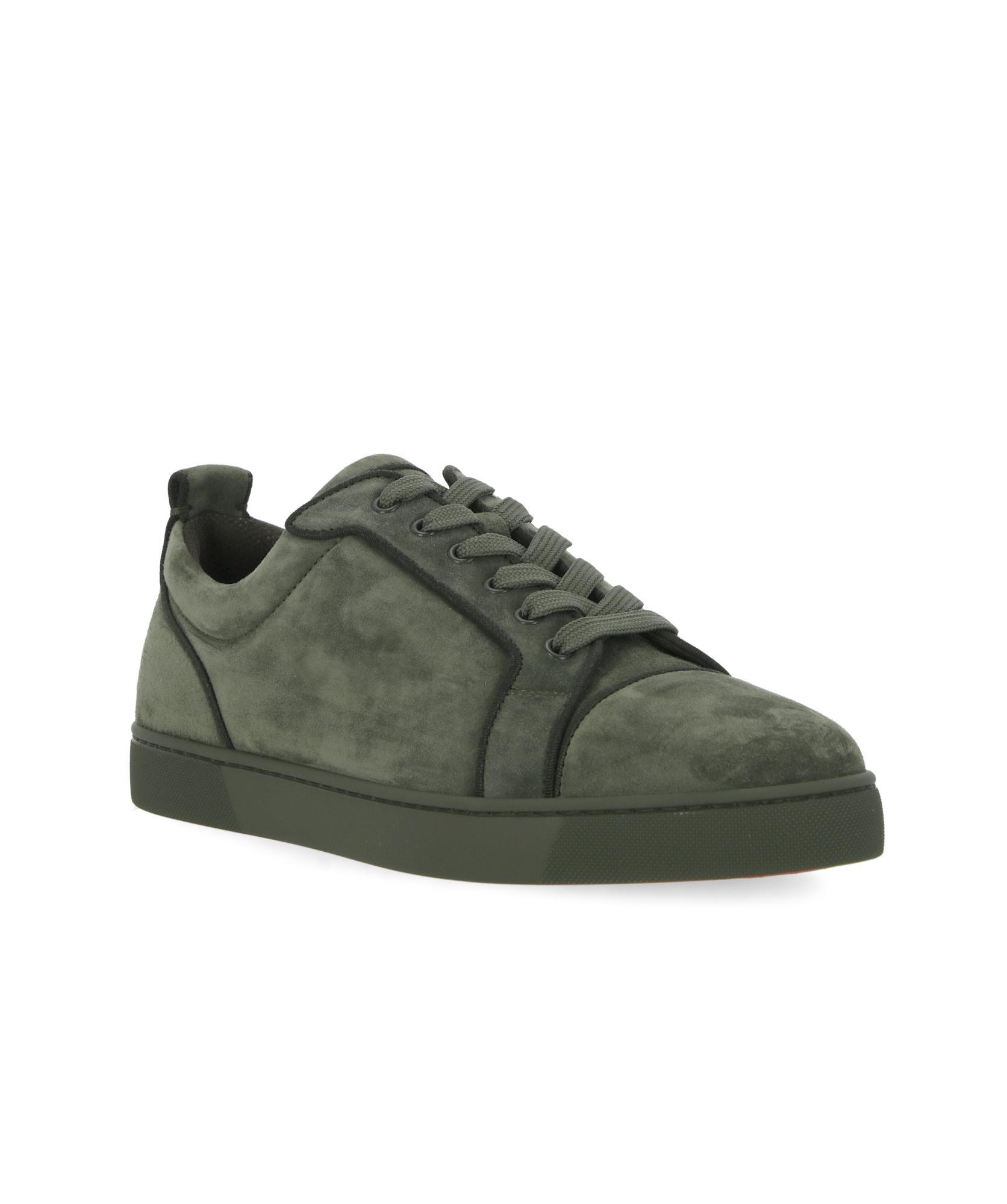 CHRISTIAN LOUBOUTIN Fun Louis Junior Suede Sneakers In Gray Product Image