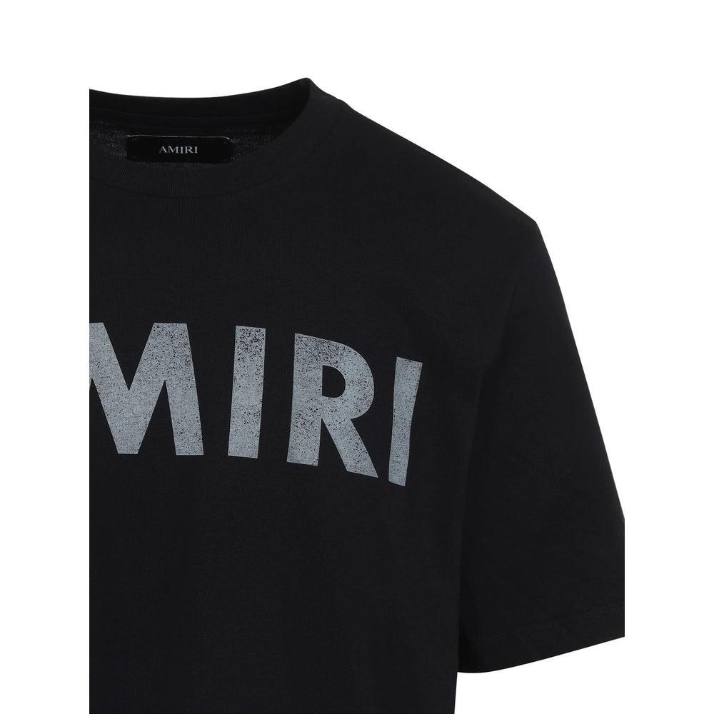 AMIRI Black Cotton T-shirt With Bold Logo Statement Product Image