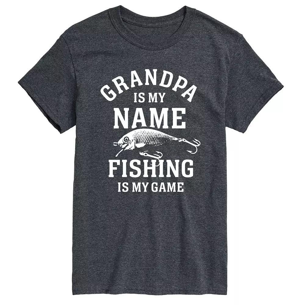 Big & Tall Grandpa Fishing Tee, Men's, Size: 6XB, Gray Product Image