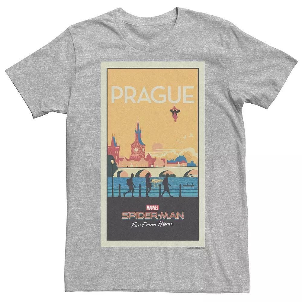 Men's Marvel Spider-Man Far From Home Prague Abstract Movie Poster Graphic Tee, Size: Medium, Athletic Grey Product Image