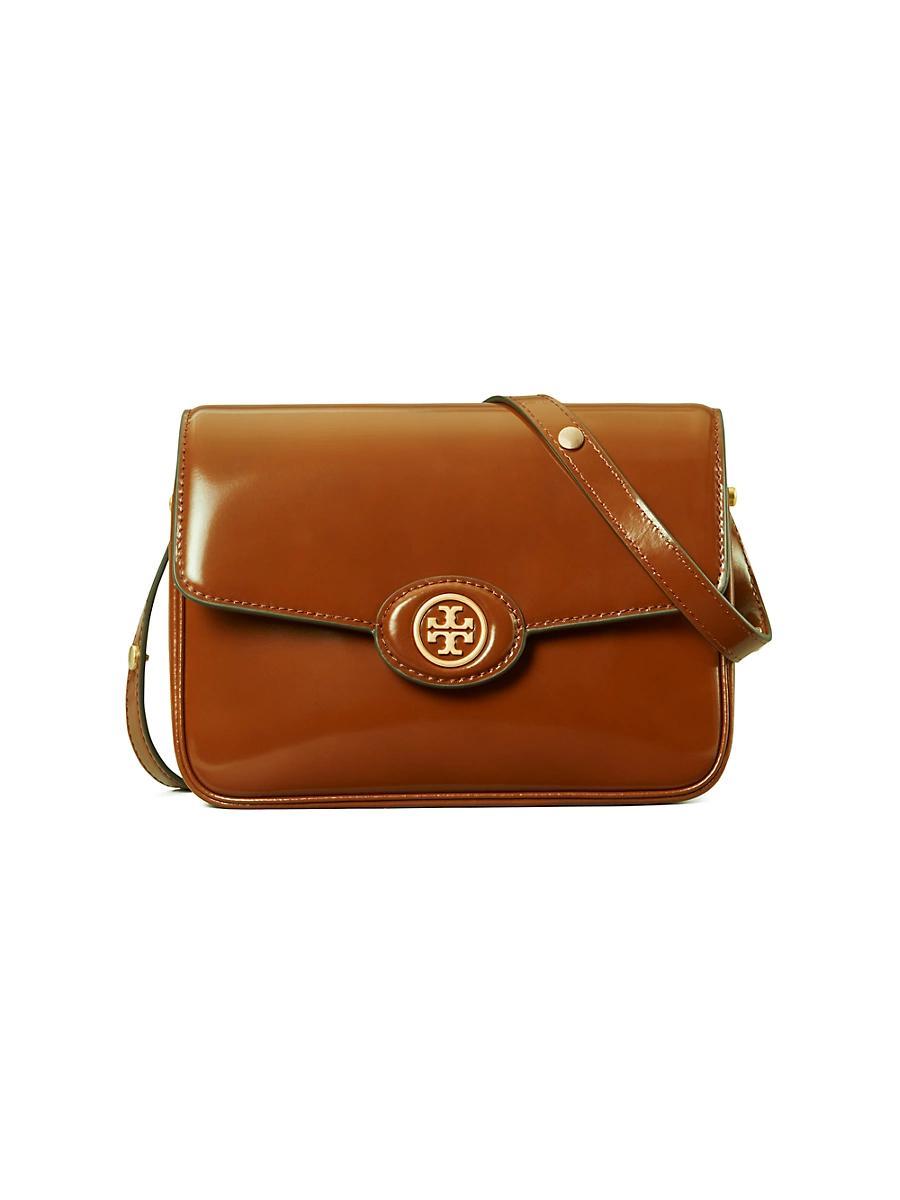 Tory Burch Robinson Spazzolato Convertible Shoulder Bag Dark Sienna One Size Product Image