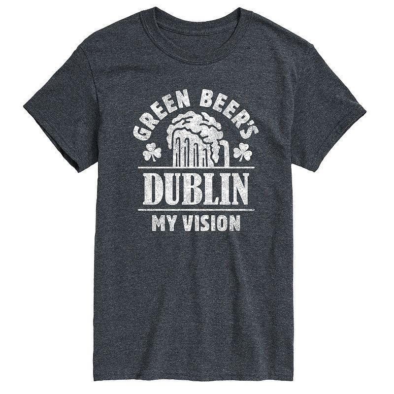 Big & Tall Green Beers Dublin My Vision Tee, Men's, Size: Large Tall, Gray Product Image