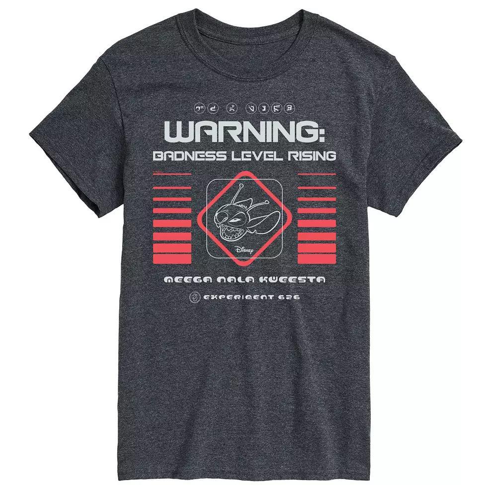 Disney's Lilo & Stitch Big & Tall warning Graphic Tee, Men's,  Product Image