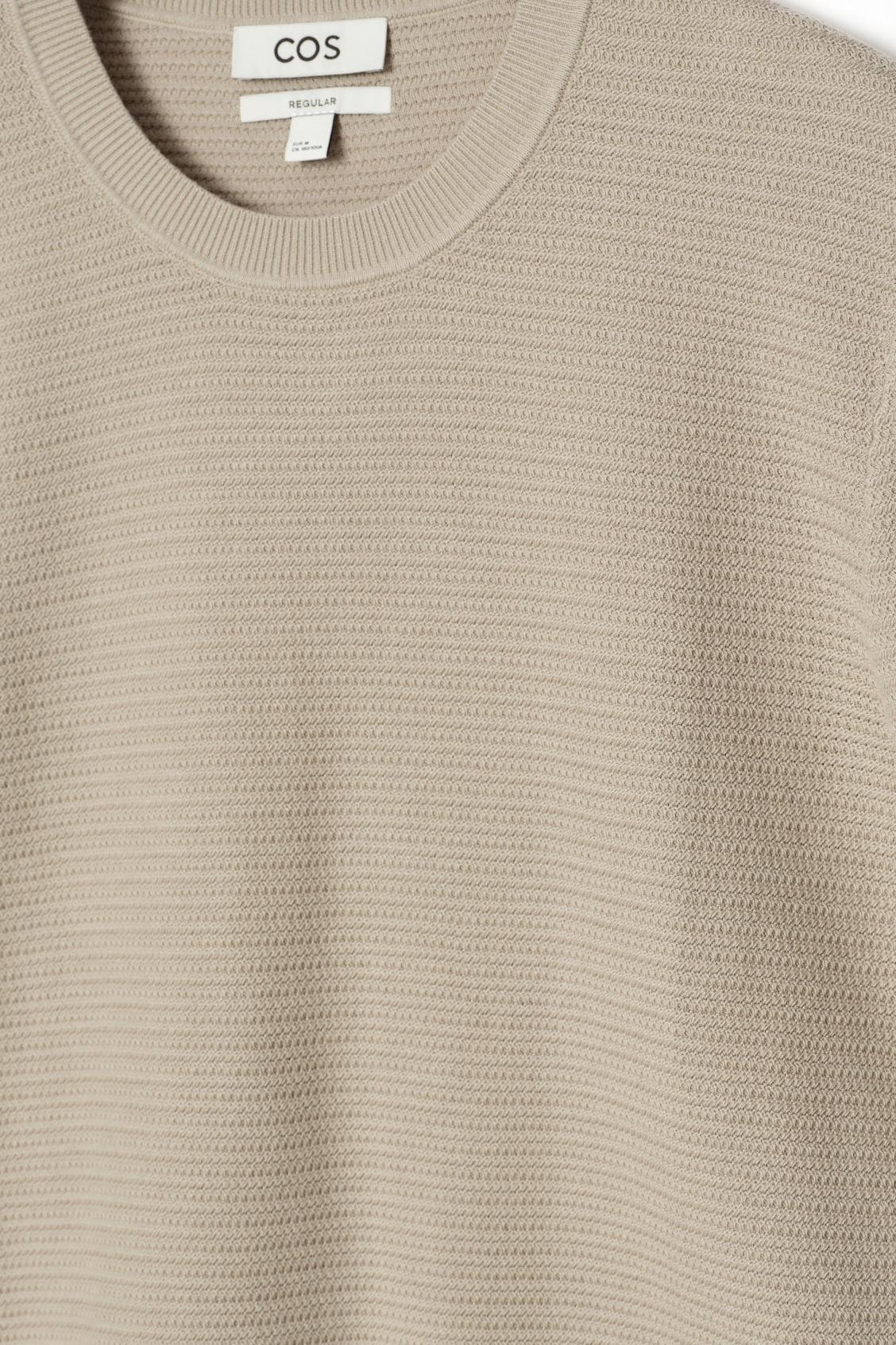TEXTURED KNITTED COTTON T-SHIRT Product Image