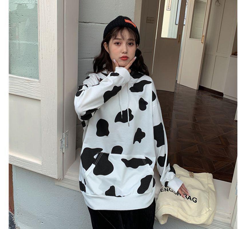 Cow Print Hoodie Product Image