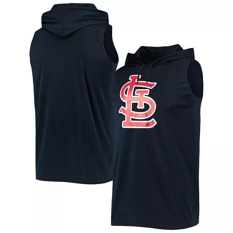 Mens Stitches St. Louis Cardinals Sleeveless Pullover Hoodie Blue Product Image