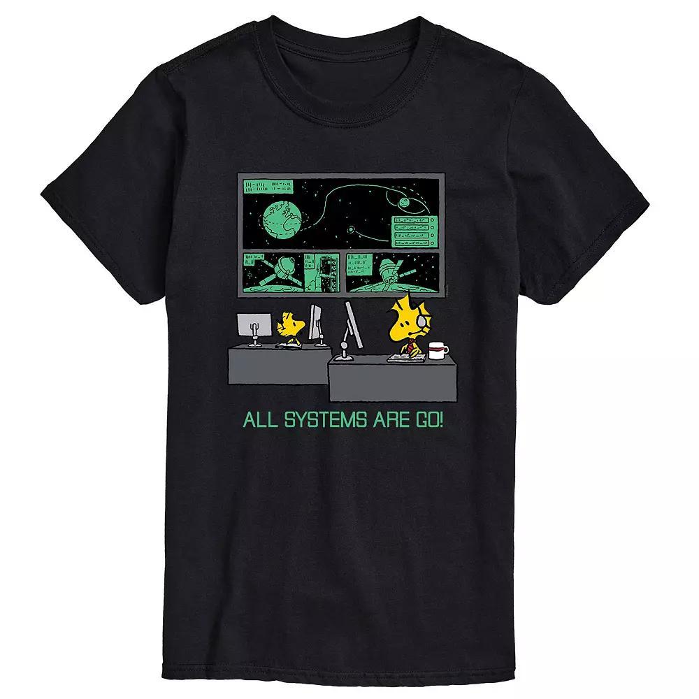 Men's Peanuts All Systems Are Go Tee, Size: XS, Black Product Image