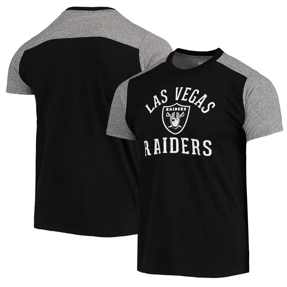 Men's Majestic Threads Black/Gray Las Vegas Raiders Field Goal Slub T-Shirt,  Product Image