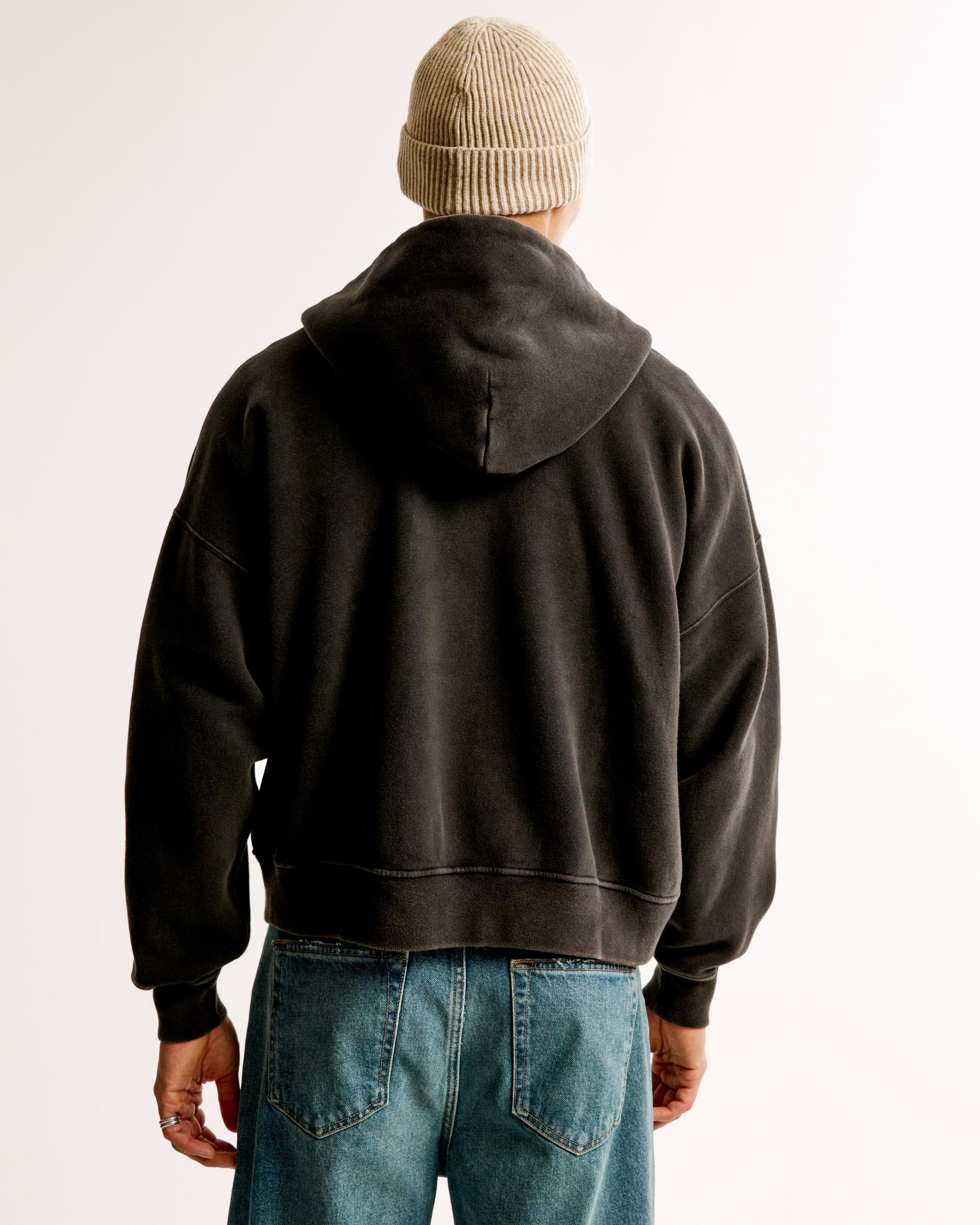 Cropped Essential Full-Zip Hoodie Product Image