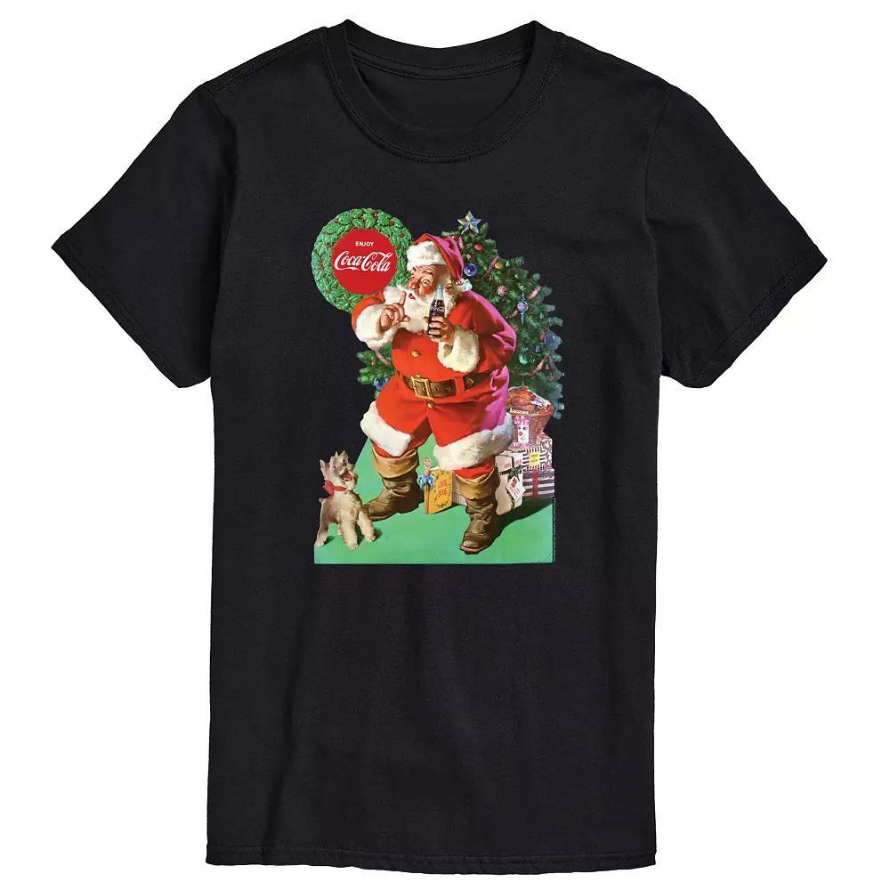 Men's CocaCola Vintage Santa With Dog Tee,  Product Image