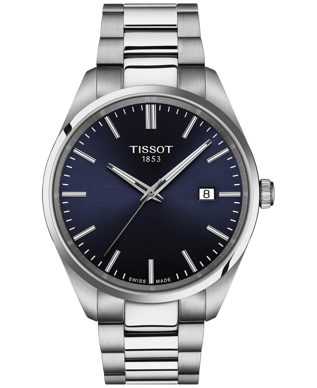 Tissot Mens Classic Collection Pr 100 Blue Dial Stainless Steel Bracelet Watch Product Image