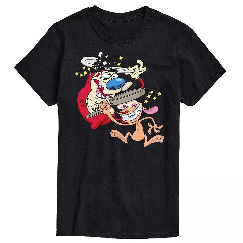 Big & Tall Ren & Stimpy Head Smash Graphic Tee, Men's, Size: 5XB, Blue Product Image