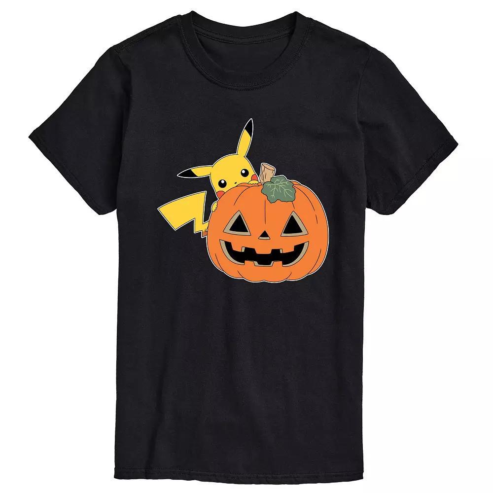 Men's Pokemon Pikachu Pumpkin Graphic Tee, Size: XXL, Black Product Image