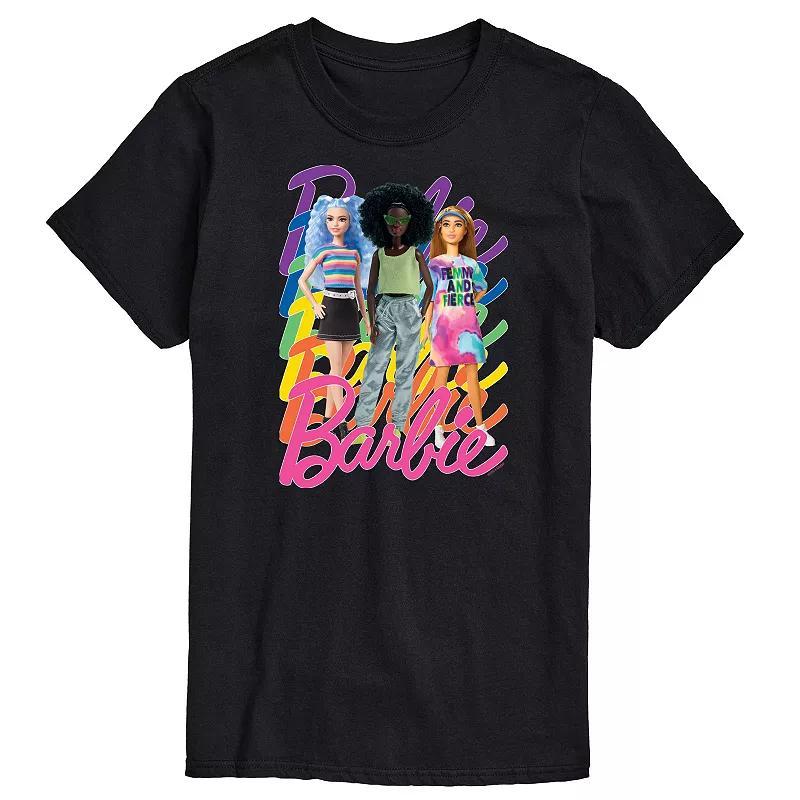 Men's Barbie Pride Rainbow Logo Graphic Tee,  Product Image