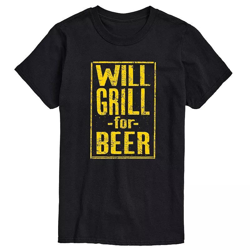 Men's Will Grill for Beer Graphic Tee, Size: Medium, Black Product Image