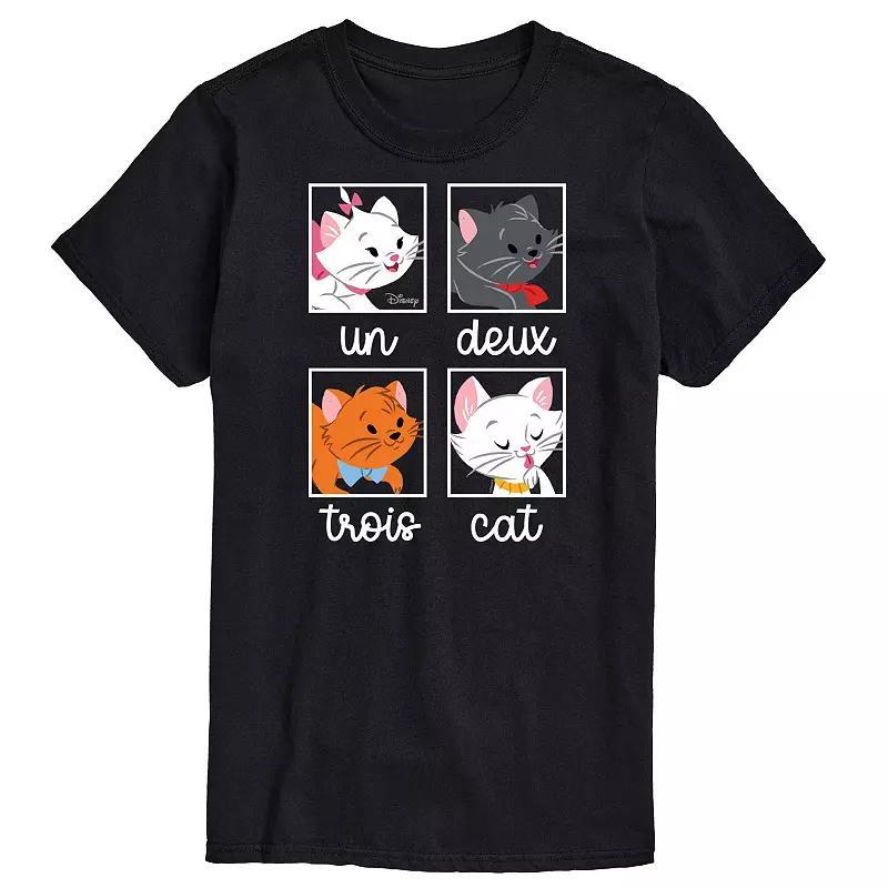 Disney's Cats & Dogs Big & Tall Un Deux Trois Cat Graphic Tee, Men's, Size: 4XL Tall, Black Product Image