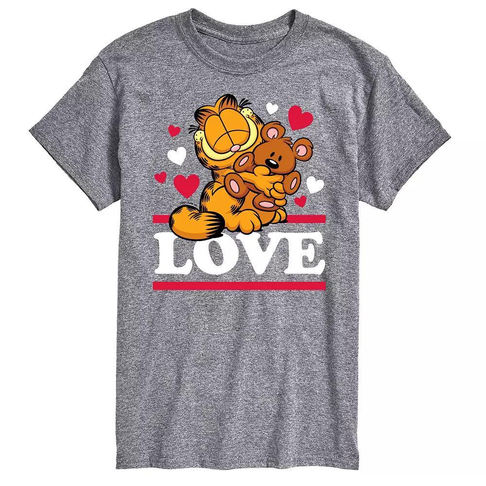 Men's Garfield Love Garfield Tee, Size: Small, Gray Product Image