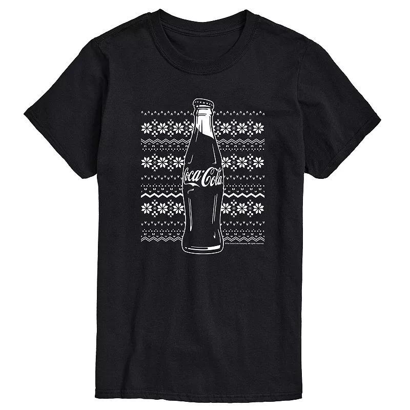 Big & Tall Coca-Cola Holiday Sweater Graphic Tee, Men's, Size: 4XL Tall, Black Product Image