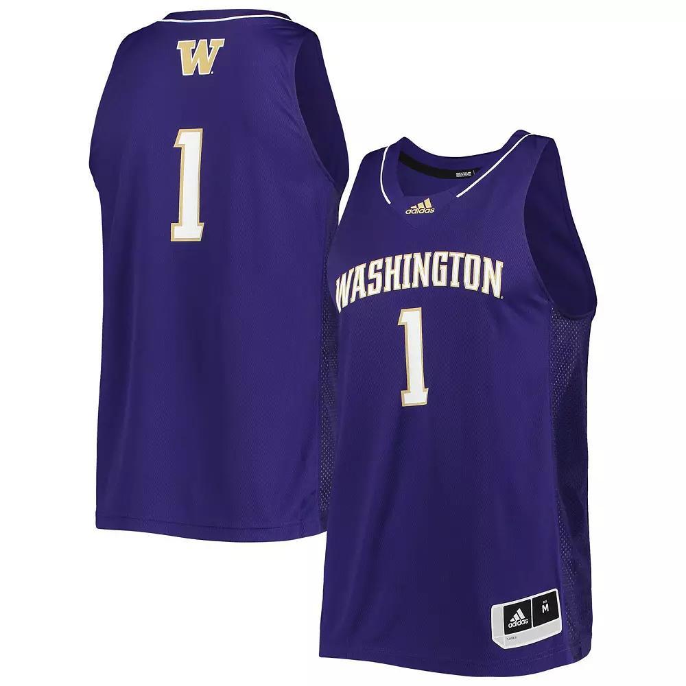 Men's adidas #1 Purple Washington Huskies Team Swingman Basketball Jersey,  Product Image