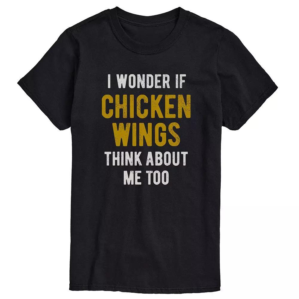 Men's I Wonder Chicken Wings Tee, Size: Medium, Black Product Image