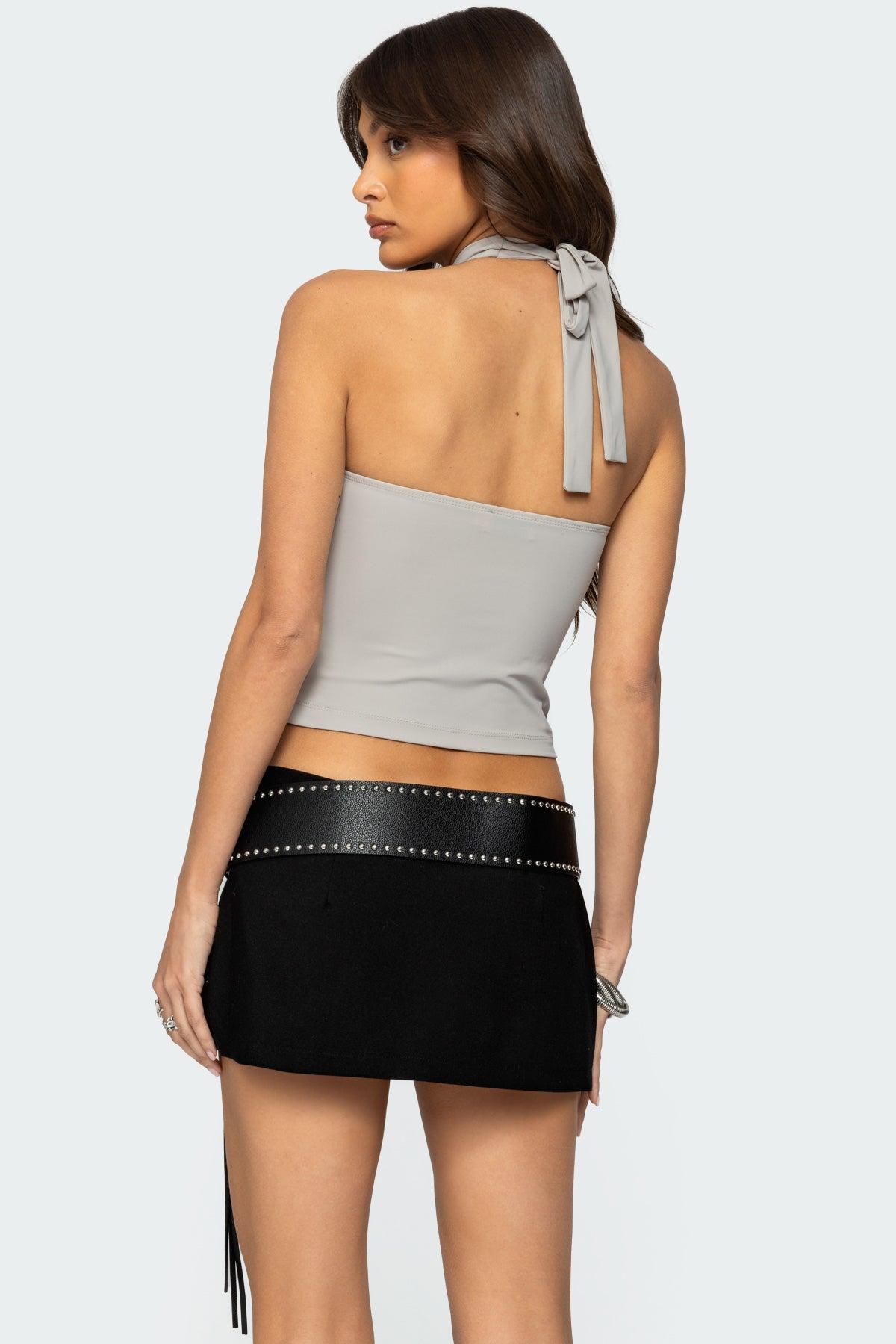Alizee Belt Detail Halter Top Product Image
