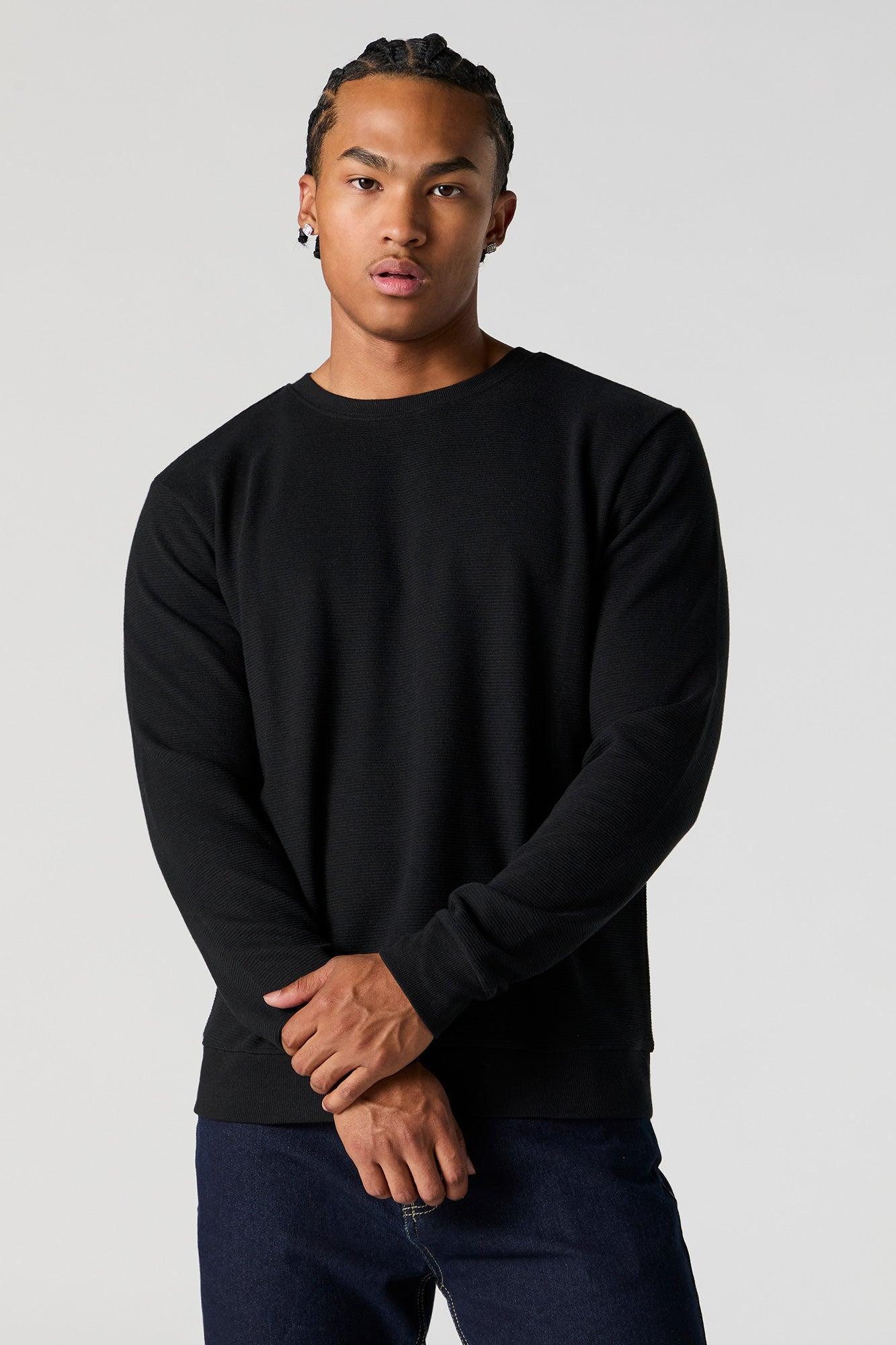 Ribbed Knit Long Sleeve Top Male Product Image