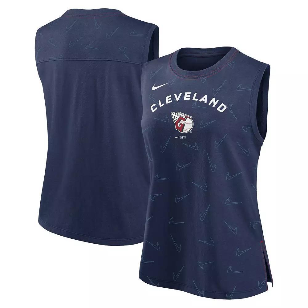 Women's Nike Navy Cleveland Guardians Muscle Play Tank Top, Size: Small, Grd Blue Product Image