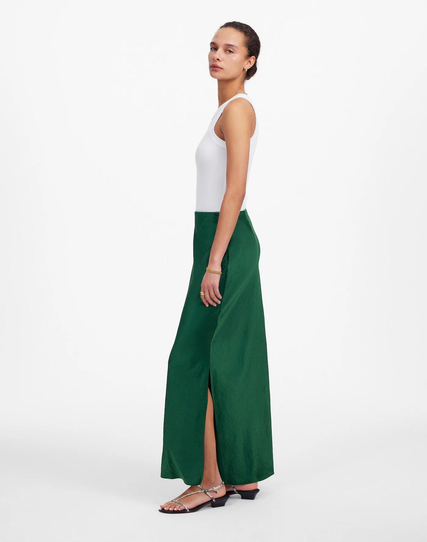 Satin Maxi Slip Skirt Product Image