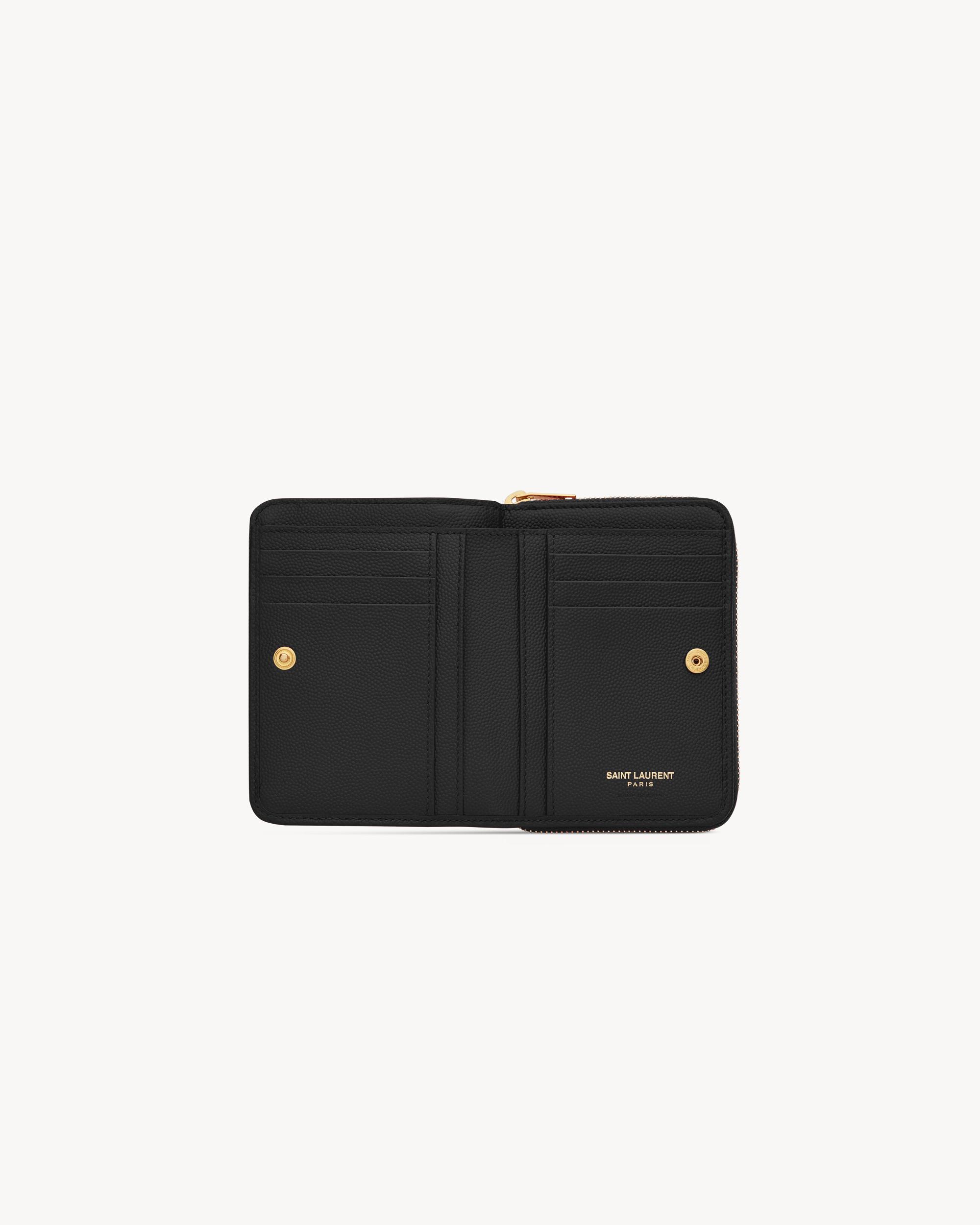 CASSANDRE MATELASSÉ compact zip around wallet in grain de poudre leather Product Image