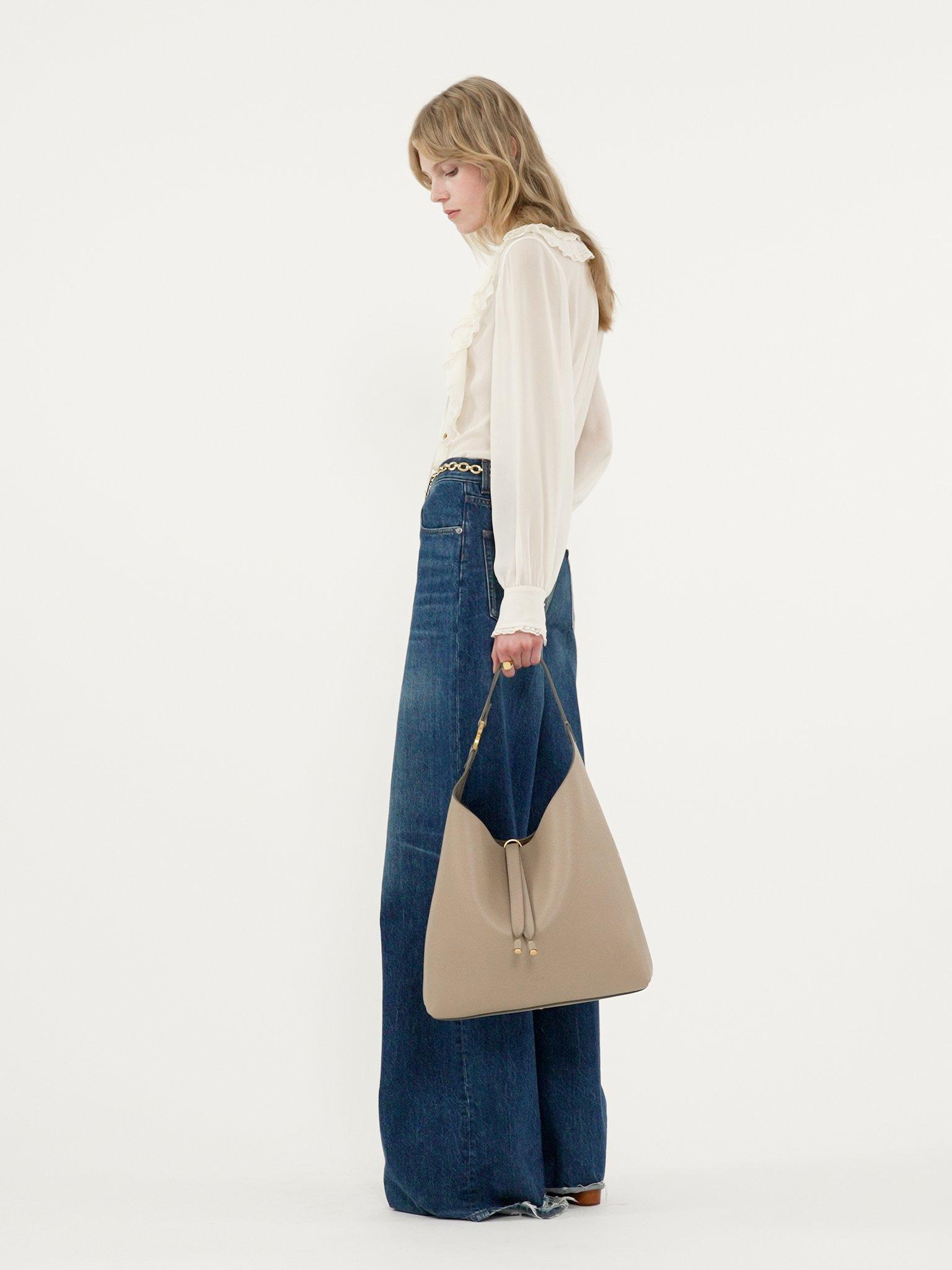 Marcie hobo bag in grained leather Product Image