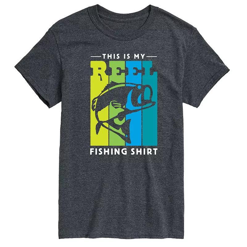 Big & Tall This is My Reel Fishing Shirt Graphic Tee, Men's, Size: XXL Tall, Gray Product Image