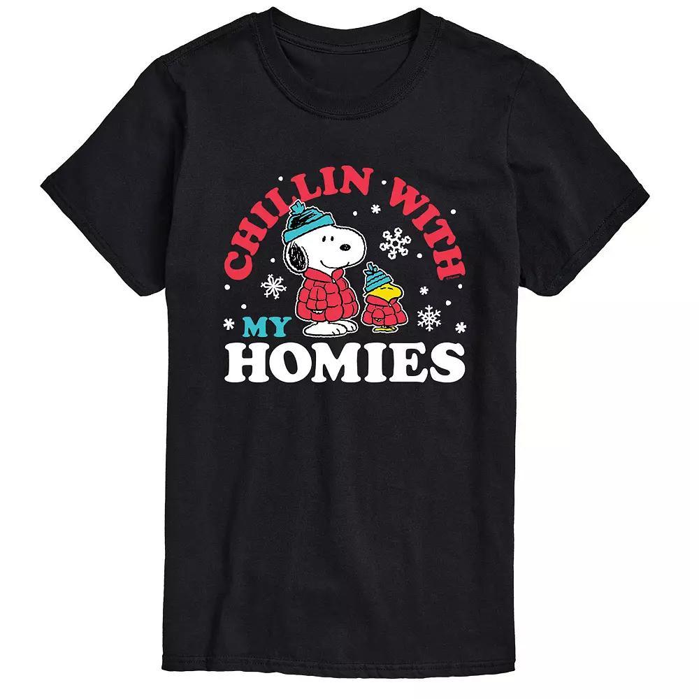 Men's Peanuts Chillin With My Homies Tee, Size: Medium, Black Product Image