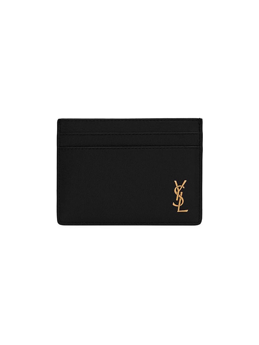 Saint Laurent Tiny Cassandre Card Case in Grained Leather Product Image