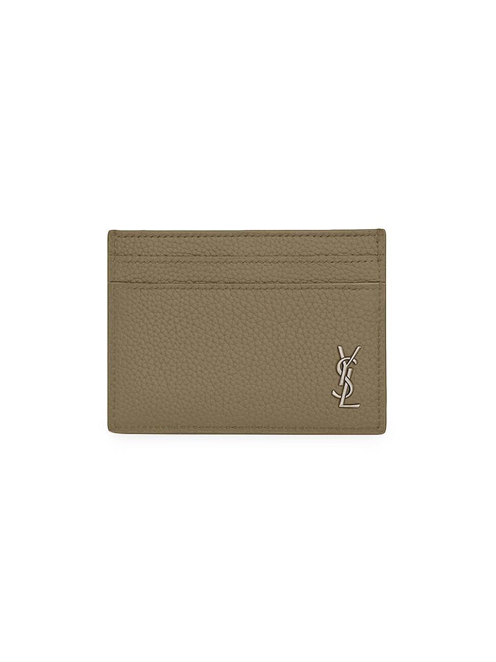 Mens Tiny Cassandre Card Case In Grained Leather Product Image