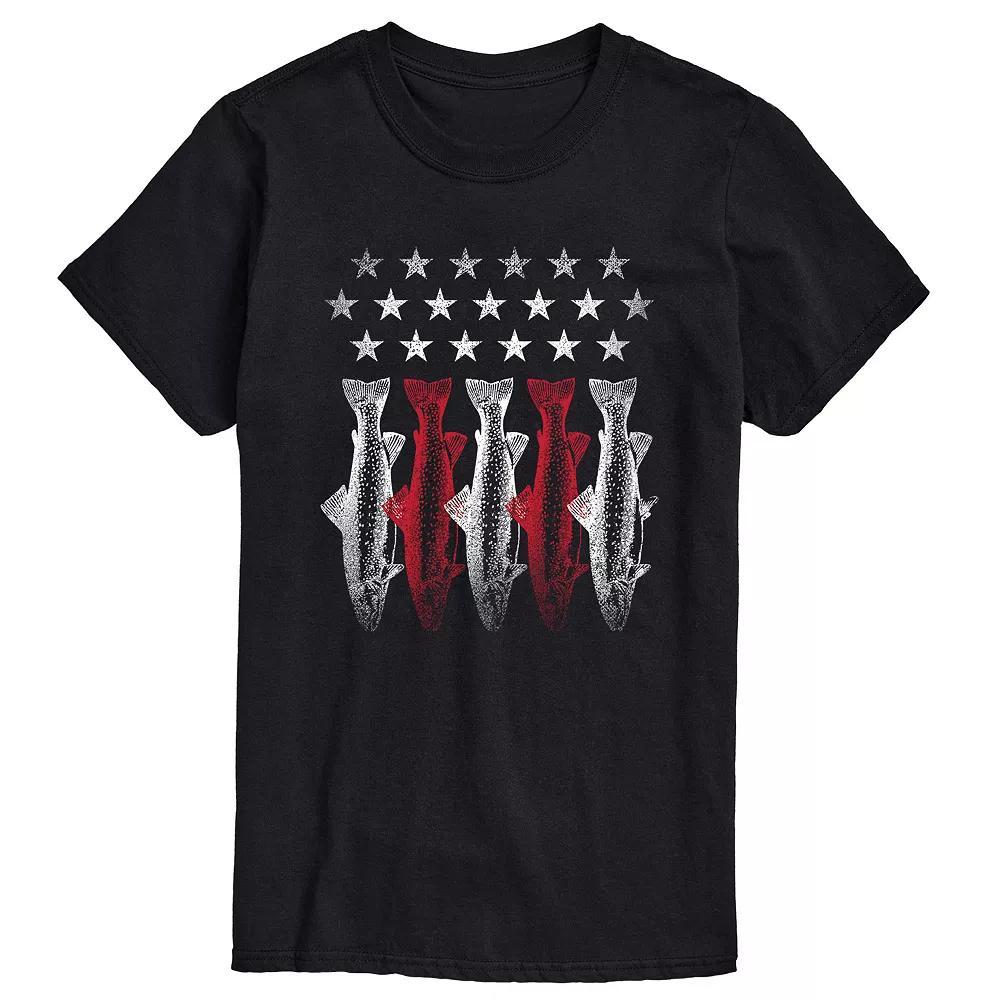 Men's Americana Flag Fish Graphic Tee,  Product Image