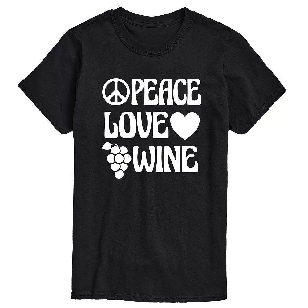 Men's Peace Love Wine Graphic Tee,  Product Image