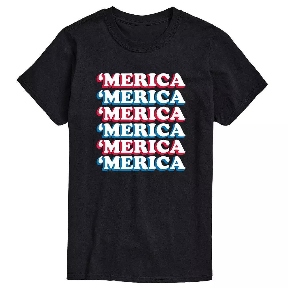 Big & Tall Merica Stacked Tee, Men's,  Product Image