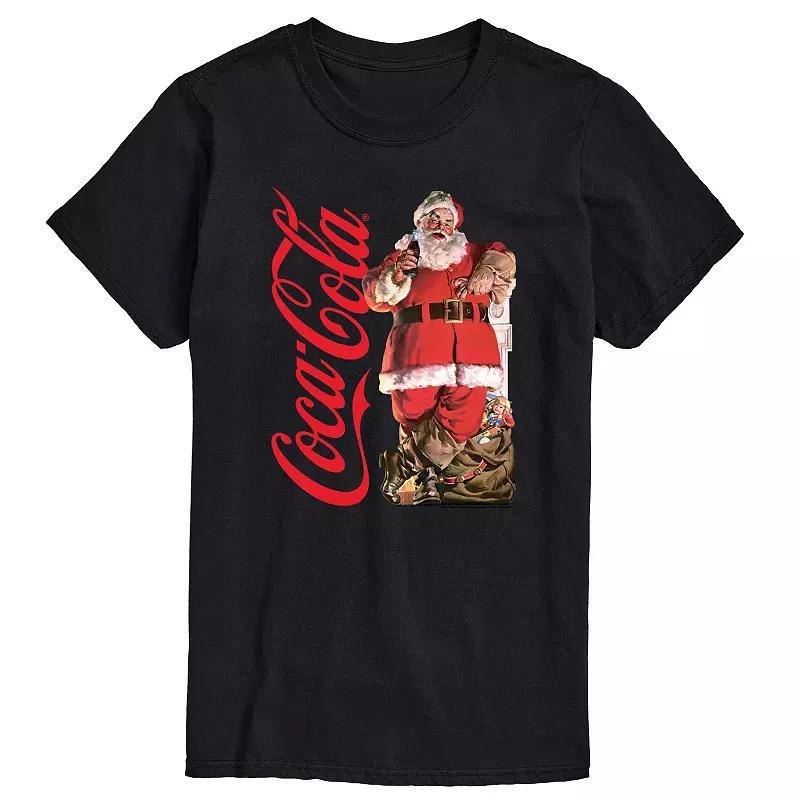 Men's CocaCola Vintage Santa Tee, Size: XS, Black Product Image